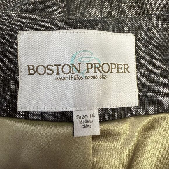 Boston Proper Beaded Linen Jacket Size 14 Metallic Sheen Orange Bronze - Picture 12 of 12